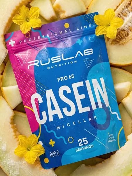Казеиновый протеин CASEIN PRO 65,мицеллярный казеин(800 гр),вкус спелая дыня