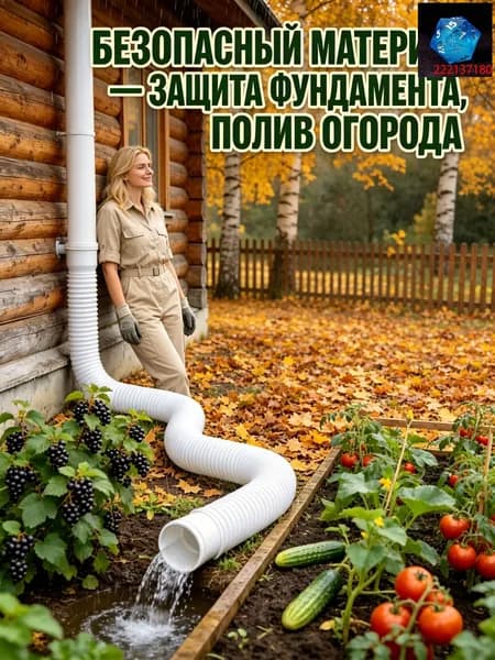 Гибкий удлинитель водосточной трубы 80/100 мм, пластиковая дренажная труба для отвода воды от фундамента, универсальный переходник для водостока