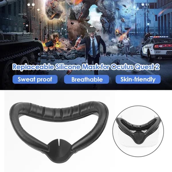 Заменяемая лицевая маска для Oculus Quest 2 с расширенной конструкцией и съёмными светонепроницаемыми прокладками
