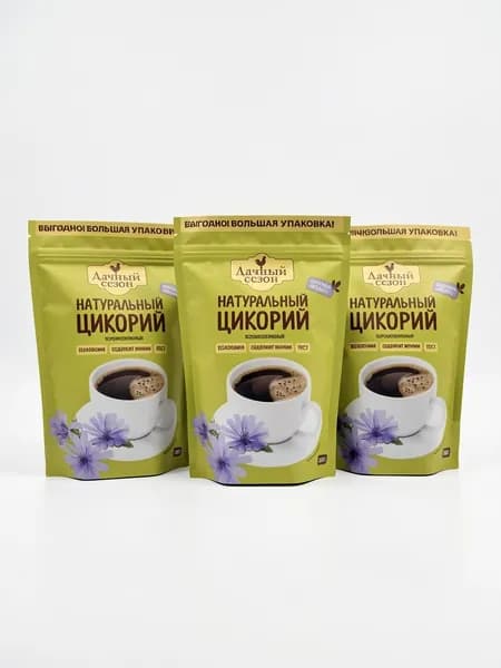 Цикорий натуральный растворимый 300 г полезный напиток из корня цикория, заменитель кофе, 3 шт