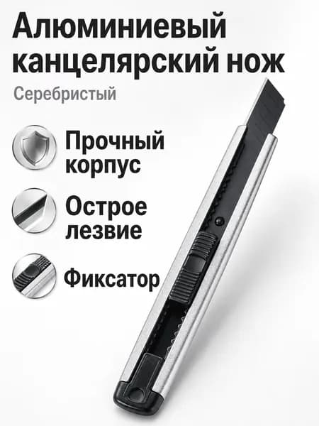 Промышленный канцелярский нож, корпус из алюминиевого сплава, лезвие 9 мм, с функцией автоматической блокировки лезвия, используется для офиса и технического обслуживания