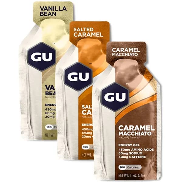Набор энергетических гелей GU Energy Original (Солёная карамель, Ваниль, Карамель-Макиато) 3шт х32гр