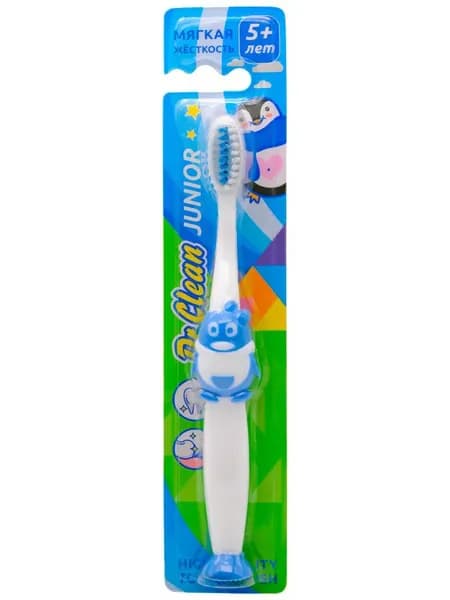 Зубная щетка детская DR.CLEAN Junior Soft для детей от 3 до 6 лет, мягкая