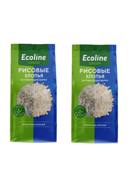 Эколайн Хлопья рисовые Green, 380 гр, 2 шт
