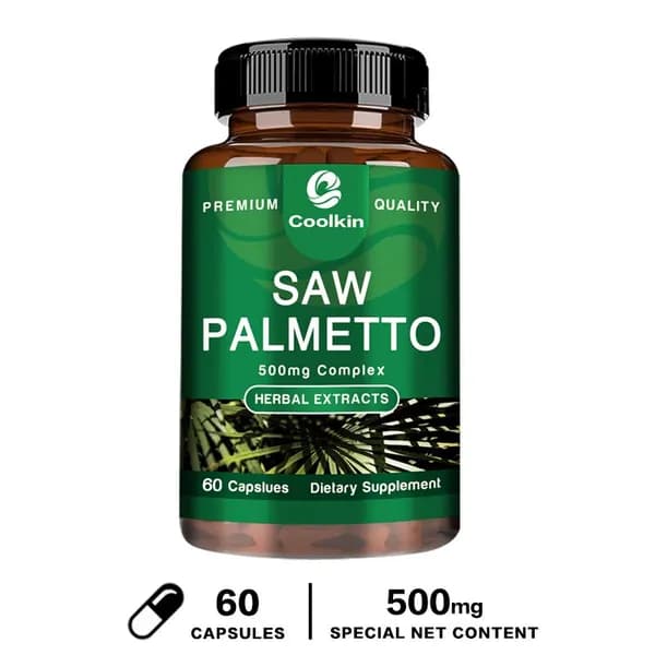 Капсулы Coolkin Saw Palmetto Complex 500mg предназначены для поддержания здоровья мочевыводящих путей, балансировки гормонального фона и улучшения состояния волос.