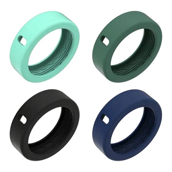 Чехол для умного кольца Oura Ring 5 из силикона, размер S (6 9), 4 шт., цвета: синий, мятный, изумрудный, чёрный