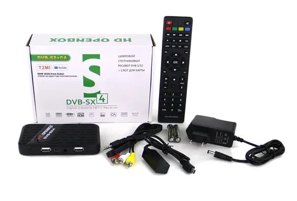 Спутниковый ресивер, DVB-S/S2 /T2-MI слот для карты, USB поддержка 3G модема HD OPENBOX SX-4