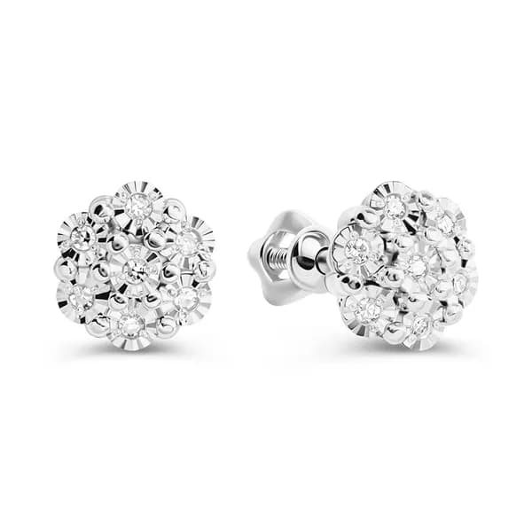 Серьги женские с бриллиантами из белого золота 585 пробы 585GOLD