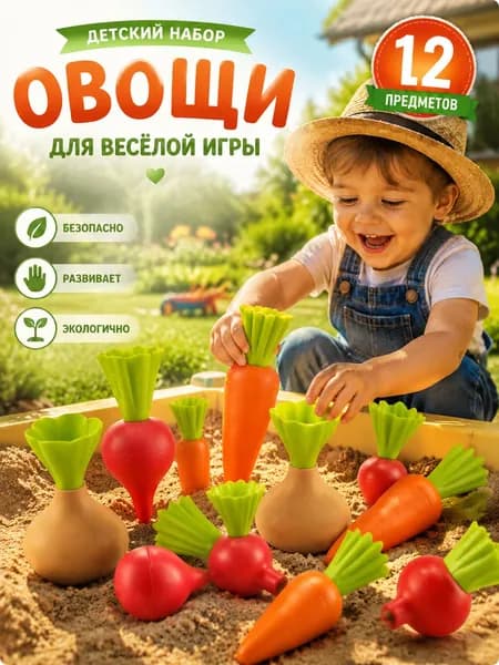 Весёлые игрушки для пляжа,Игрушки для песочницы, морковки, набор для посадки овощей, развивающие, для детей, пляжные, для игр на улице, летние, 12 шт.
