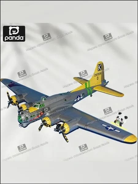 1:47, американский бомбардировщик B-17G Air Fortress, ширина 66 см x длина 48 см, бумажная модель, самолет своими руками