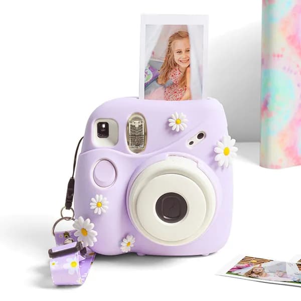 Силиконовый чехол для мгновенной фотокамеры Fujifilm Instax Mini 7+ с цветочным узором