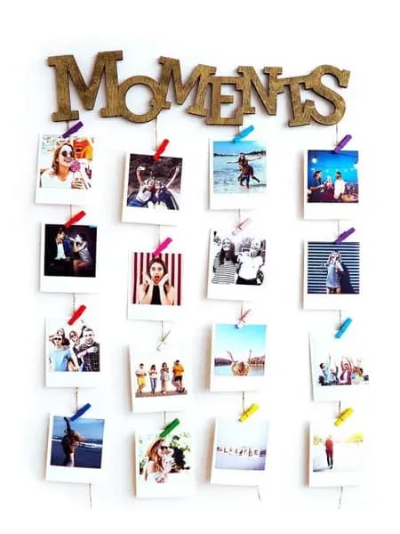Фоторамка "Moments" орех с прищепками (мудборд) 45 см