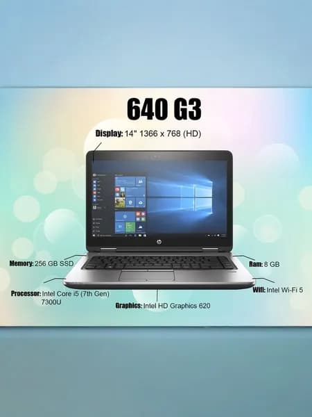 HP HP ProBook 640 G3, Как новый Ноутбук 14", Intel Core i5-7300U, RAM 16 ГБ, SSD, HDD 256 ГБ, Intel UHD Graphics 620, Windows Pro, серый металлик, Русская раскладка
