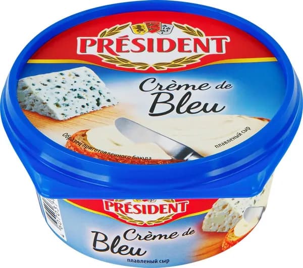 Сыр плавленый PRESIDENT Creme de bleu 50%, без змж, 125г 2 шт.