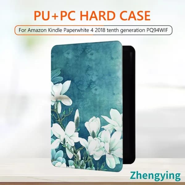 Чехол для Kindle Paperwhite 4 (2018) с рисунком, матовый PU+PC, магнитный, с подставкой