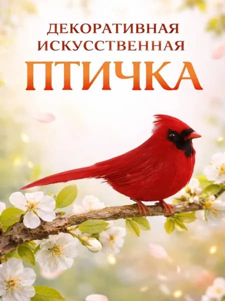 Декоративная птичка красный кардинал