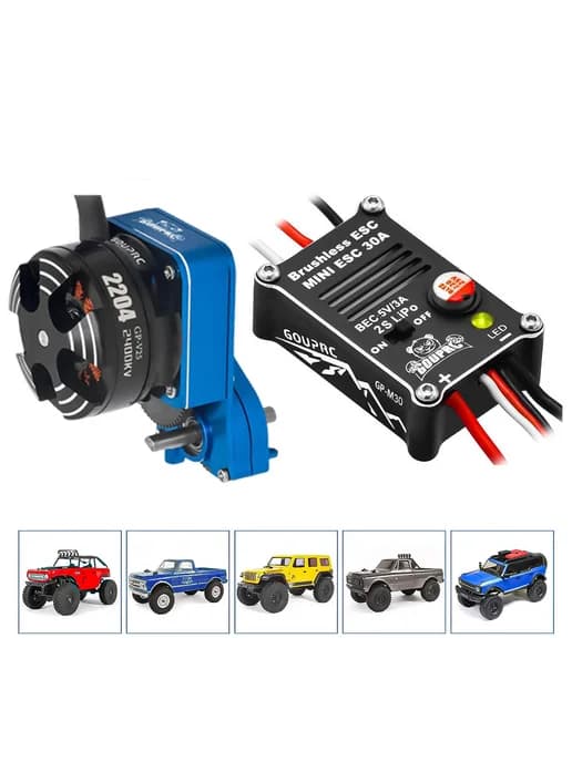 2204-2400KV бесщеточный мот+трансмиссия+30A ESC для SCX24 (с