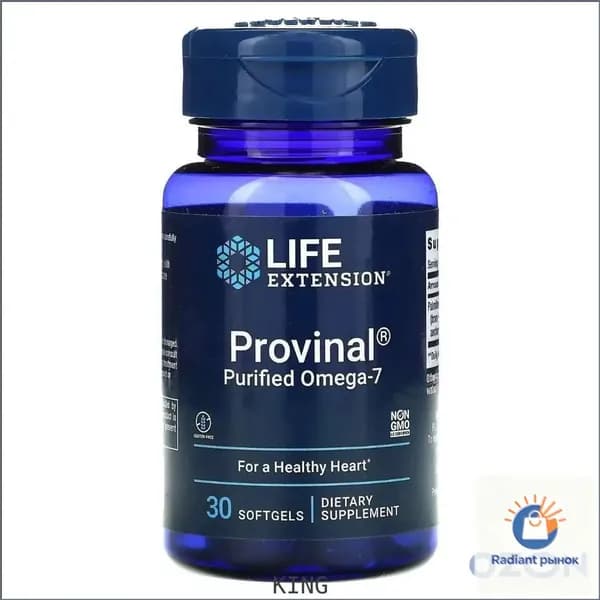 Life Extension, Provinal, очищенная форма омега-7, 30 капсул KING