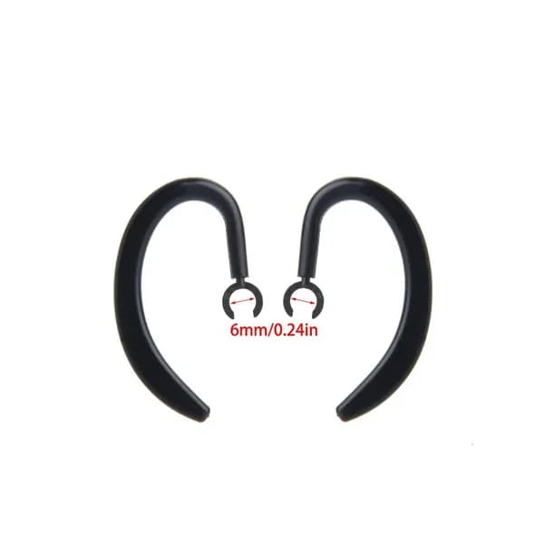 Универсальные ушные крючки для наушников, Черный - 6mm