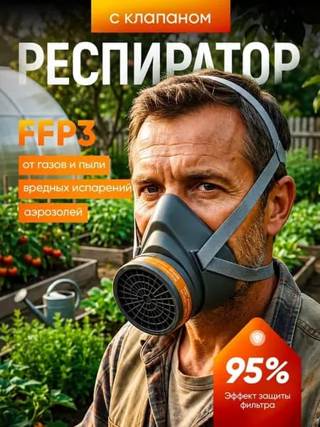 Респиратор от химии и пыли для покраски многоразовый