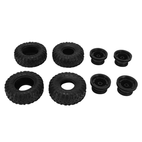 Комплект из 4 шин и дисков для 1/12 RC. авто MN D90/D91/D96/D99/MN90/MN99S, диаметр 75,5 мм, переходник 5 мм, "апгрейд .