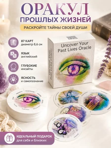 Карты оракула Прошлые жизни, на английском языке, 87 карт, 8,6 см, для гадания