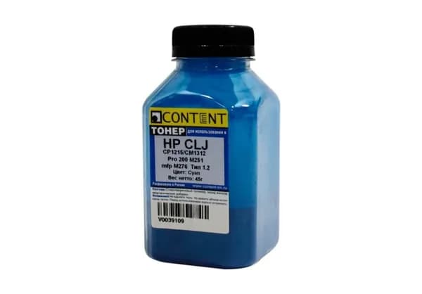 Тонер HP CLJ CP1215/1515/1518/1312 химический (Content) C, 45 гр, банка