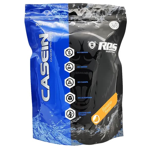 RPS Nutrition Casein Protein - 500 грамм, банан (16 порций)
