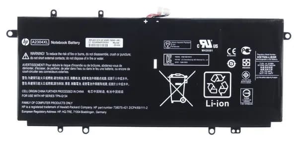 Аккумулятор для HP 14-q Chromebook 14 (7.5V 6750 mAh) ORG p/n: 738075-421 A2304XL HSTNN-LB5R