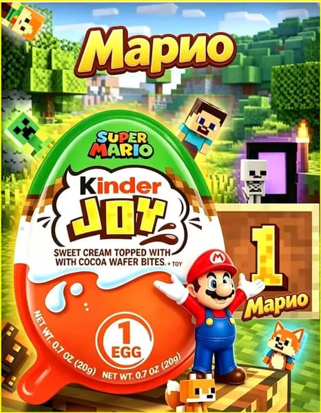 Joy Марио, Киндер Джой майнкрафт! 1 шт.