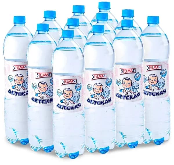 STELMAS детская вода питьевая негазированная 0+/природная минерализация/Стэлмас вода/Россия/0,6 л х 12 шт