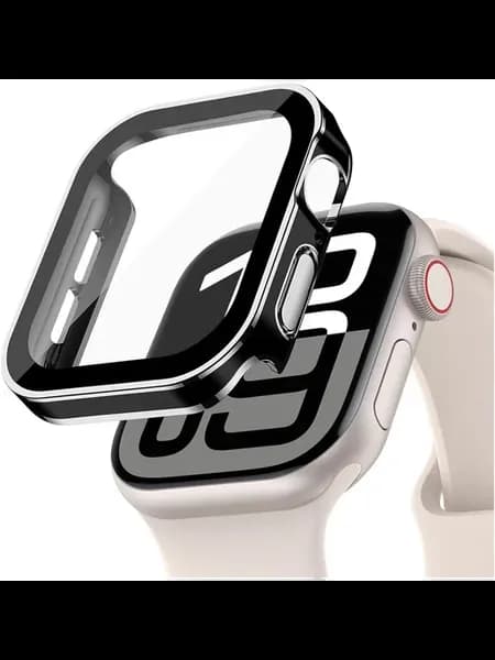 Чехол для Apple Watch 42mm Series 10 11, Белый с черным сере