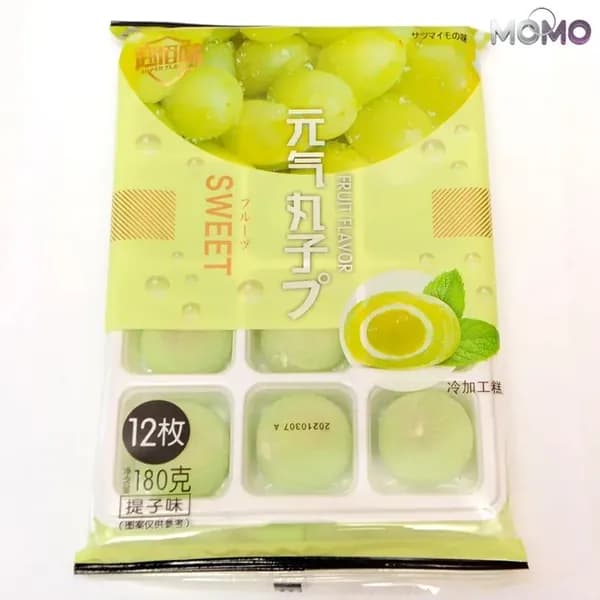 Рисовое моти (mochi, мочи) пирожное со вкусом винограда без сахара 180гр/ Азиатские сладости/ Клецки из рисовой муки с начинкой/ Япония, Корея, Китай