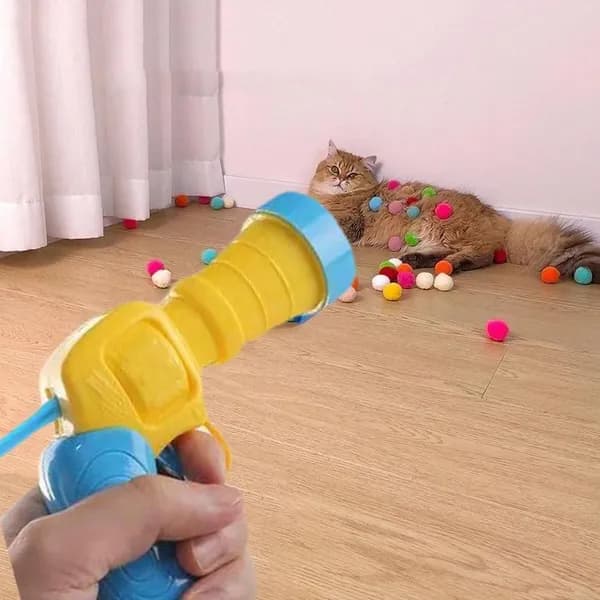 Забавные игрушки для кошек/высокоэластичный плюшевый шариковый пистолет/домашний питомец от скуки