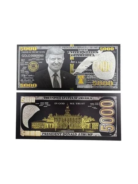 Пластиковые карточки из золотой фольги за 100 долларов - Дональд Трамп 1 шт