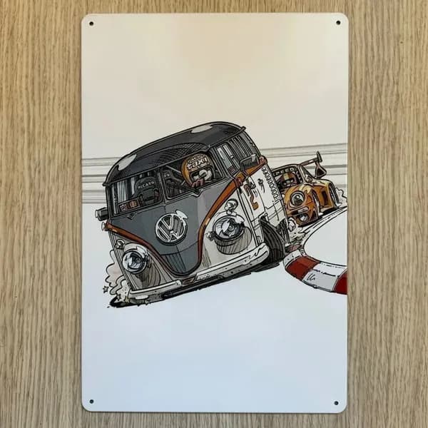 Табличка металлическая интерьерная Арт VW Porsche Фольцваген Порше Гонка Трасса