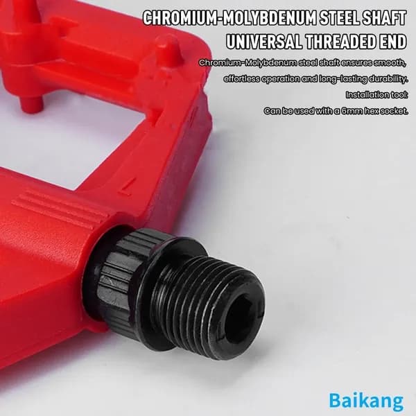 Велосипедные педали GUB GC-001 из нейлона с отражателями и двойными DU-подшипниками красного цвета