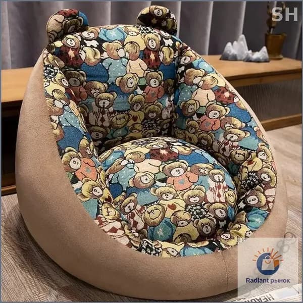 Прямой диван 55х50х50 см,коричневый