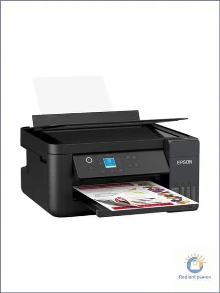 Epson МФУ Струйное Epson МФУ Струйное L4358, СНПЧ, автодуплекс, черный, A4, Wi-Fi, белое, В комплекте четыре флакона Настоящие чернила, оранжевый