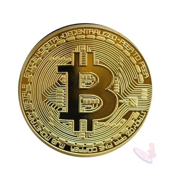 Сувенирная монета Биткоин (Bitcoin),золотой. 3мм. Премиум.