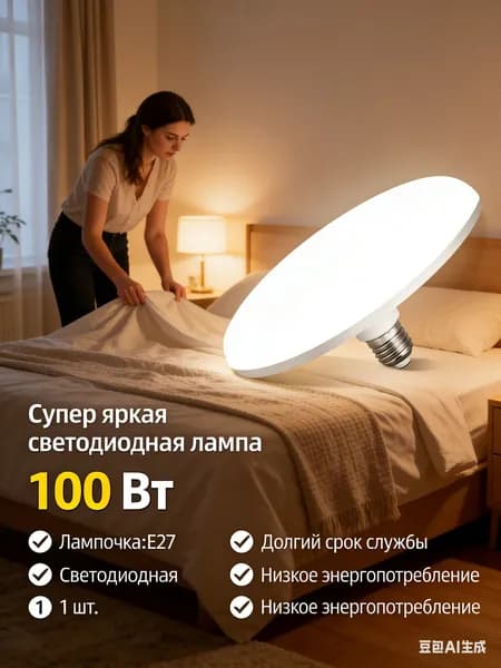 Лампочка, Цоколь:E27, 100 Вт, Светодиодная, 1 шт.