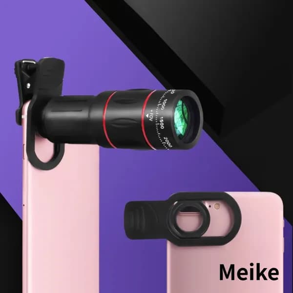 64-кратный телефотообъектив для смартфонов с регулировкой фокуса и алюминиевым штативом