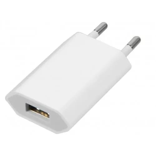Сетевое зарядное устройство с USB 1000 mAh плоский MRM 8989 (белый)