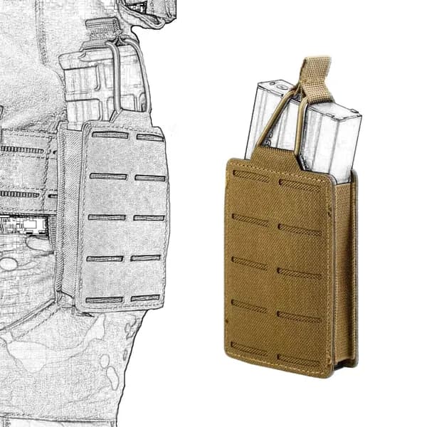 Тактический быстросъёмный подсумок для 5,56 мм (MOLLE, эластичный) универсальный чехол для M4/M416/AR15/SCAR