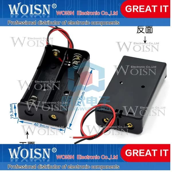1шт Insert 18650 with 1/2/3/4 DIY lithium battery box/18650 battery holder/1/2/3/4 wires Тип опции доставки: 18650 battery holder with two wires