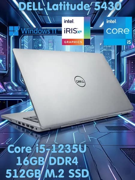 Dell Ноутбук 14", Intel Core i5-1235U, RAM 16 ГБ, SSD 512 ГБ, Intel Iris Xe Graphics, Windows Pro, светло-серый, Русская раскладка