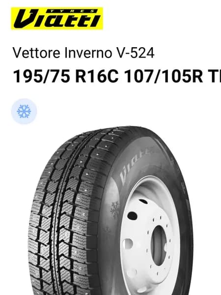 Шины зимние 195 75 R16C 107 105R TL Vettore Inverno V-524
