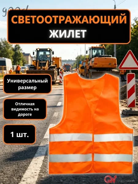 Светоотражающий жилет, размер: Универсальный