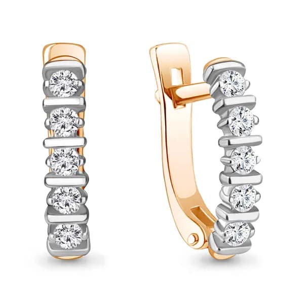 Золотые серьги DIAMANT-ONLINE с бриллиантом 585 пробы