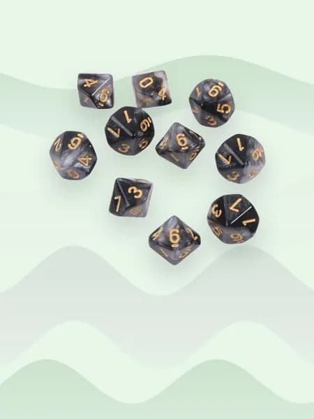 10-гранные кубики D10, 10 шт., - 8